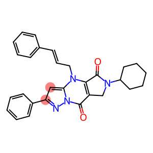 6-Cyclohexyl-6,7-dihydro-4-(3-phenyl-2-propenyl)-2-phenyl-4H-1,4,6,8a-tetraaza-s-indacene-5,8-dione