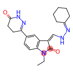3-[(2-cyclohexylidenehydrazino)methylene]-1-ethyl-5-(6-oxo-1,4,5,6-tetrahydro-3-pyridazinyl)-1,3-dihydro-2H-indol-2-one