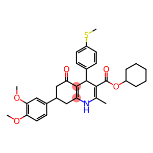 cyclohexyl 7-(3,4-dimethoxyphenyl)-2-methyl-4-[4-(methylsulfanyl)phenyl]-5-oxo-1,4,5,6,7,8-hexahydro-3-quinolinecarboxylate