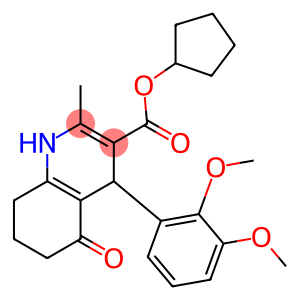 cyclopentyl 4-[2,3-bis(methyloxy)phenyl]-2-methyl-5-oxo-1,4,5,6,7,8-hexahydroquinoline-3-carboxylate