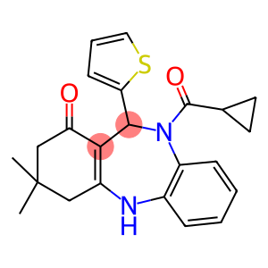 10-(cyclopropylcarbonyl)-3,3-dimethyl-11-(2-thienyl)-2,3,4,5,10,11-hexahydro-1H-dibenzo[b,e][1,4]diazepin-1-one