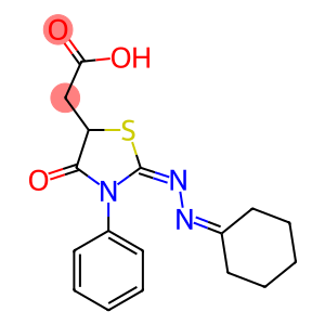 [2-(cyclohexylidenehydrazono)-4-oxo-3-phenyl-1,3-thiazolidin-5-yl]acetic acid