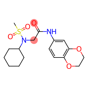 2-[cyclohexyl(methylsulfonyl)amino]-N-(2,3-dihydro-1,4-benzodioxin-6-yl)acetamide