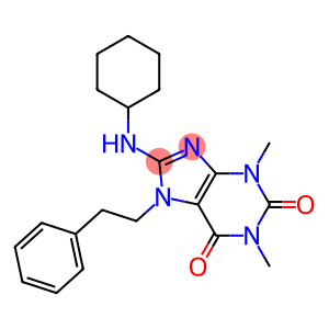 8-(cyclohexylamino)-1,3-dimethyl-7-(2-phenylethyl)-3,7-dihydro-1H-purine-2,6-dione