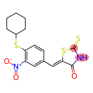 5-{4-(cyclohexylsulfanyl)-3-nitrobenzylidene}-2-thioxo-1,3-thiazolidin-4-one