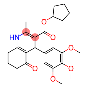 cyclopentyl 2-methyl-5-oxo-4-(3,4,5-trimethoxyphenyl)-1,4,5,6,7,8-hexahydro-3-quinolinecarboxylate