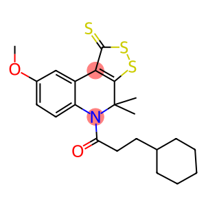 5-(3-cyclohexylpropanoyl)-8-methoxy-4,4-dimethyl-4,5-dihydro-1H-[1,2]dithiolo[3,4-c]quinoline-1-thione