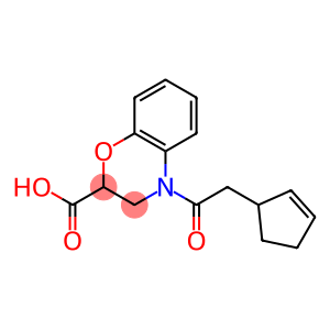 4-(cyclopent-2-en-1-ylacetyl)-3,4-dihydro-2H-1,4-benzoxazine-2-carboxylic acid