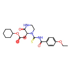 cyclohexyl 2-(1-{[(4-ethoxybenzoyl)amino]carbothioyl}-3-oxo-2-piperazinyl)acetate