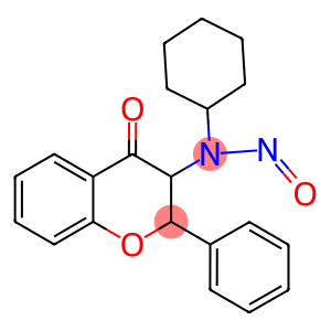 1-CYCLOHEXYL-2-OXO-1-(4-OXO-2-PHENYL-3,4-DIHYDRO-2H-CHROMEN-3-YL)HYDRAZINE