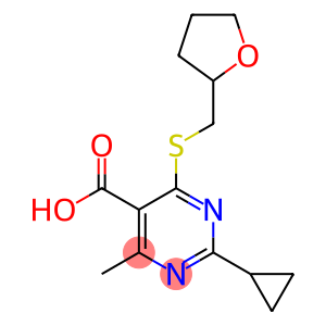 2-cyclopropyl-4-methyl-6-[(tetrahydrofuran-2-ylmethyl)thio]pyrimidine-5-carboxylic acid