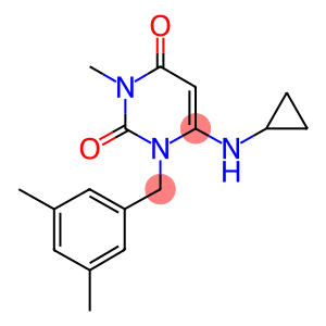 6-(CYCLOPROPYLAMINO)-1-(3,5-DIMETHYLBENZYL)-3-METHYLPYRIMIDINE-2,4(1H,3H)-DIONE