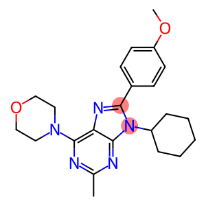 9-CYCLOHEXYL-8-(4-METHOXYPHENYL)-2-METHYL-6-MORPHOLINO-9H-PURINE