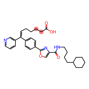 7-(4-(4-(((4-cyclohexylbutyl)amino)carbonyl)-2-oxazolyl)phenyl)-7-(3-pyridyl)hept-6-enoic acid