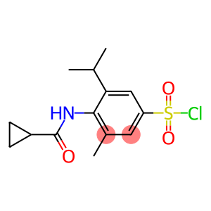 4-cyclopropaneamido-3-methyl-5-(propan-2-yl)benzene-1-sulfonyl chloride