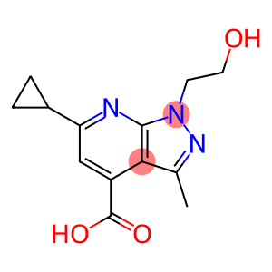 6-cyclopropyl-1-(2-hydroxyethyl)-3-methyl-1H-pyrazolo[3,4-b]pyridine-4-carboxylic acid