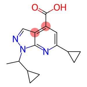 6-cyclopropyl-1-(1-cyclopropylethyl)-1H-pyrazolo[3,4-b]pyridine-4-carboxylic acid