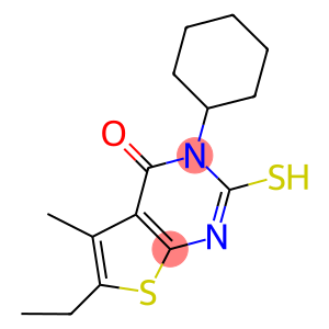 3-CYCLOHEXYL-6-ETHYL-2-MERCAPTO-5-METHYLTHIENO[2,3-D]PYRIMIDIN-4(3H)-ONE