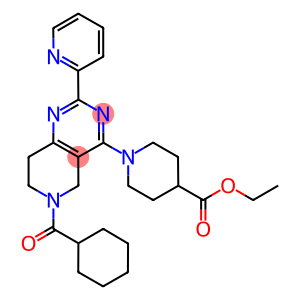 1-(6-CYCLOHEXANECARBONYL-2-PYRIDIN-2-YL-5,6,7,8-TETRAHYDRO-PYRIDO[4,3-D]PYRIMIDIN-4-YL)-PIPERIDINE-4-CARBOXYLIC ACID ETHYL ESTER