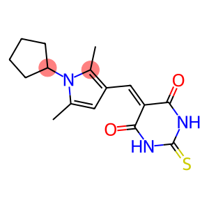 5-[(1-CYCLOPENTYL-2,5-DIMETHYL-1H-PYRROL-3-YL)METHYLENE]-2-THIOXODIHYDROPYRIMIDINE-4,6(1H,5H)-DIONE