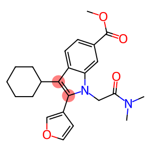 3-CYCLOHEXYL-1-DIMETHYLCARBAMOYLMETHYL-2-FURAN-3-YL-1H-INDOLE-6-CARBOXYLIC ACID METHYL ESTER