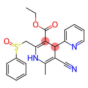 5-Cyano-1,4-dihydro-6-methyl-2-[phenylsulfinylmethyl]-4-(2-pyridinyl)pyridine-3-carboxylic acid ethyl ester