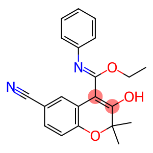 6-Cyano-3-hydroxy-2,2-dimethyl-N-phenyl-2H-1-benzopyran-4-carbimidic acid ethyl ester