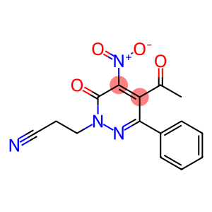 2-(2-Cyanoethyl)-4-nitro-5-acetyl-6-phenylpyridazin-3(2H)-one