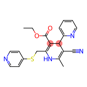 5-Cyano-1,4-dihydro-6-methyl-4-(2-pyridinyl)-2-[(4-pyridinylthio)methyl]pyridine-3-carboxylic acid ethyl ester