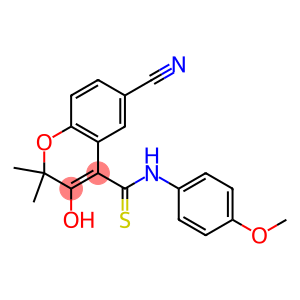 6-Cyano-3-hydroxy-N-(4-methoxyphenyl)-2,2-dimethyl-2H-1-benzopyran-4-carbothioamide