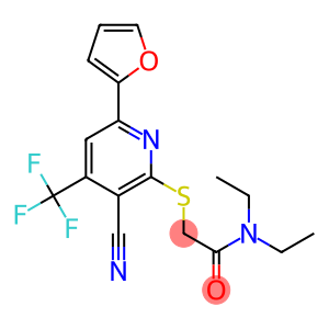 2-{[3-cyano-6-(2-furyl)-4-(trifluoromethyl)pyridin-2-yl]sulfanyl}-N,N-diethylacetamide