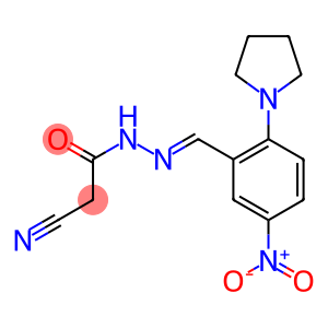 2-cyano-N'-[5-nitro-2-(1-pyrrolidinyl)benzylidene]acetohydrazide