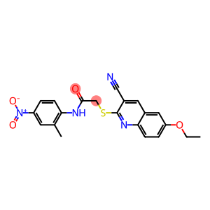 2-{[3-cyano-6-(ethyloxy)quinolin-2-yl]sulfanyl}-N-{4-nitro-2-methylphenyl}acetamide