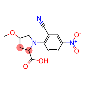 1-(2-cyano-4-nitrophenyl)-4-methoxypyrrolidine-2-carboxylic acid