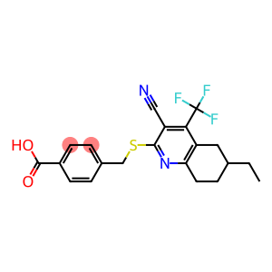 4-({[3-cyano-6-ethyl-4-(trifluoromethyl)-5,6,7,8-tetrahydro-2-quinolinyl]sulfanyl}methyl)benzenecarboxylic acid