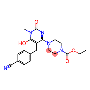 4-[5-(4-CYANO-BENZYL)-6-HYDROXY-1-METHYL-2-OXO-1,2-DIHYDRO-PYRIMIDIN-4-YL]-PIPERAZINE-1-CARBOXYLIC ACID ETHYL ESTER