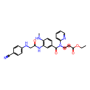 3-({3-[2-(4-CYANO-PHENYLAMINO)-ACETYLAMINO]-4-METHYLAMINO-BENZOYL}-PYRIDIN-2-YL-AMINO)-PROPIONIC ACID ETHYL ESTER