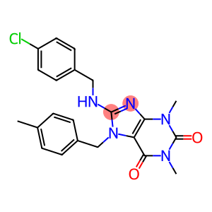 8-[(4-CHLOROBENZYL)AMINO]-1,3-DIMETHYL-7-(4-METHYLBENZYL)-3,7-DIHYDRO-1H-PURINE-2,6-DIONE