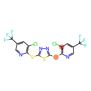 3-CHLORO-2-[(5-([3-CHLORO-5-(TRIFLUOROMETHYL)-2-PYRIDINYL]SULFANYL)-1,3,4-THIADIAZOL-2-YL)SULFANYL]-5-(TRIFLUOROMETHYL)PYRIDINE