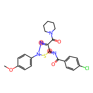 4-CHLORO-N-[2-(4-METHOXYPHENYL)-4-(1-PIPERIDINYLCARBONYL)-1,2,3-THIADIAZOL-5(2H)-YLIDENE]BENZAMIDE