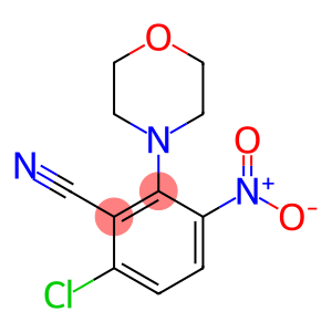 6-CHLORO-2-MORPHOLINO-3-NITROBENZONITRILE, TECH