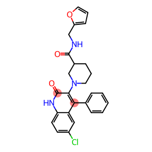 1-(6-CHLORO-2-OXO-4-PHENYL-1,2-DIHYDRO-3-QUINOLINYL)-N-(2-FURYLMETHYL)-3-PIPERIDINECARBOXAMIDE