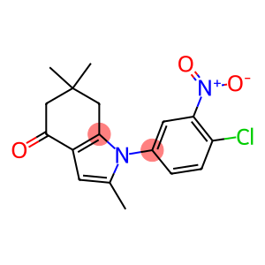 1-(4-CHLORO-3-NITROPHENYL)-2,6,6-TRIMETHYL-5,6,7-TRIHYDROINDOL-4-ONE