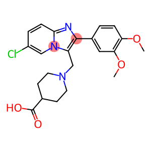 1-[6-CHLORO-2-(3,4-DIMETHOXY-PHENYL)-IMIDAZO[1,2-A]PYRIDIN-3-YLMETHYL]-PIPERIDINE-4-CARBOXYLIC ACID