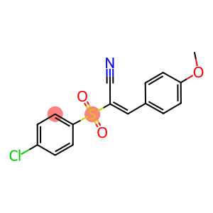 2-((4-CHLOROPHENYL)SULFONYL)-3-(4-METHOXYPHENYL)PROP-2-ENENITRILE