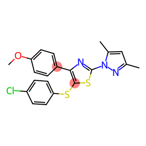 4-[5-[(4-CHLOROPHENYL)SULFANYL]-2-(3,5-DIMETHYL-1H-PYRAZOL-1-YL)-1,3-THIAZOL-4-YL]PHENYL METHYL ETHER