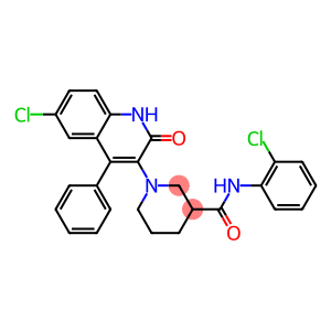 1-(6-CHLORO-2-OXO-4-PHENYL-1,2-DIHYDRO-3-QUINOLINYL)-N-(2-CHLOROPHENYL)-3-PIPERIDINECARBOXAMIDE