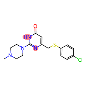 6-{[(4-CHLOROPHENYL)THIO]METHYL}-2-(4-METHYLPIPERAZIN-1-YL)PYRIMIDIN-4(3H)-ONE