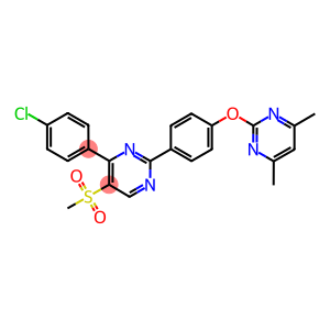 4-(4-CHLOROPHENYL)-2-[4-(4,6-DIMETHYLPYRIMIDIN-2-YLOXY)PHENYL]-5-(METHYLSULPHONYL)PYRIMIDINE