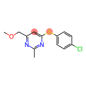 4-[(4-CHLOROPHENYL)SULFANYL]-6-(METHOXYMETHYL)-2-METHYLPYRIMIDINE